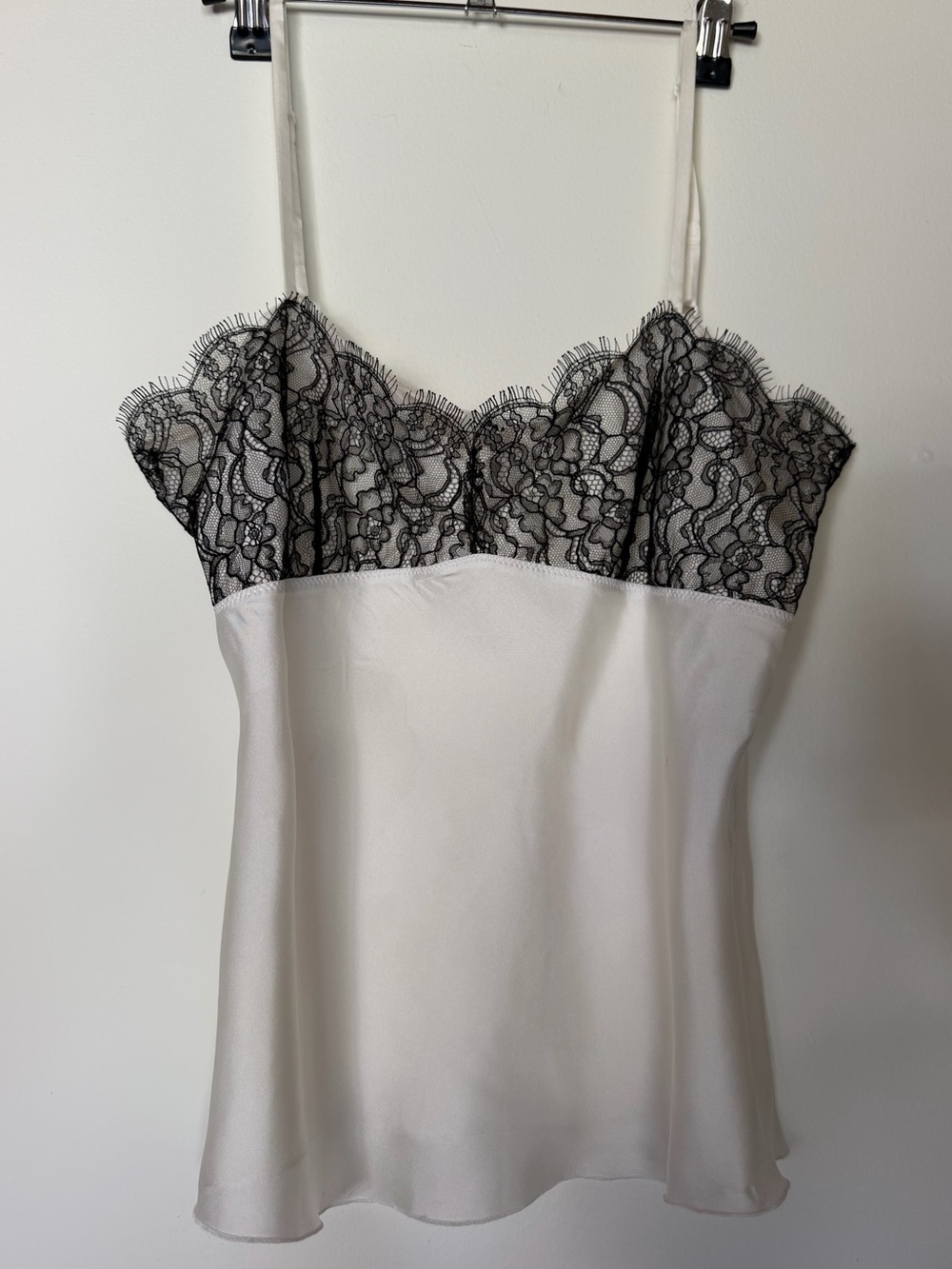 Sandro satin finish with black lace camisole size 4 GUC